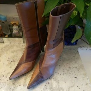 Bakers' Patch Brown/Tan Leather Ankle Boots